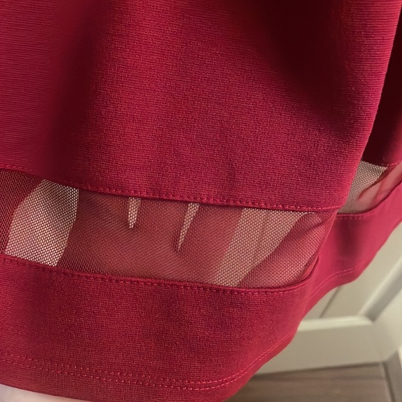 Ruby Red Sleeveless Illusion Sweetheart Dress - Picture 4 of 6